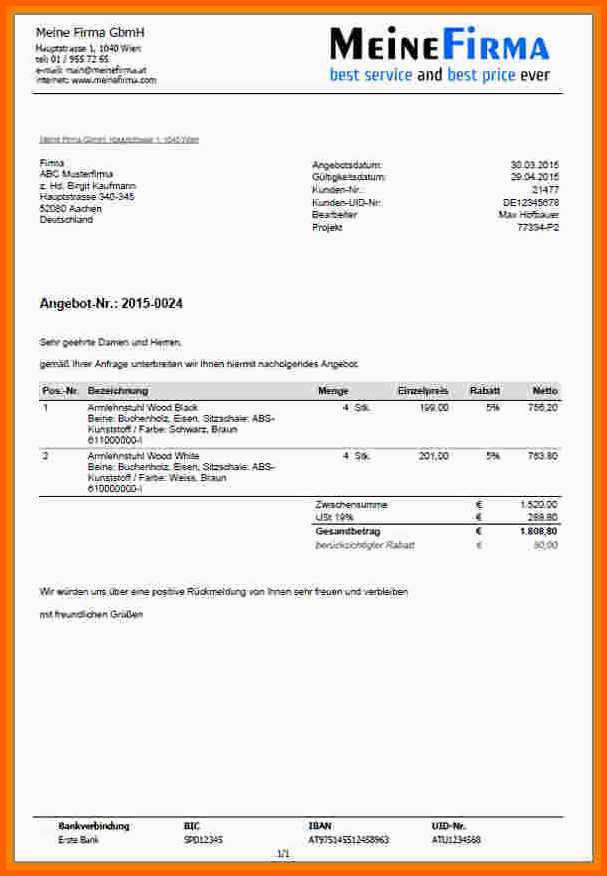 Allerbeste 14 Angebot Schreiben Vorlage