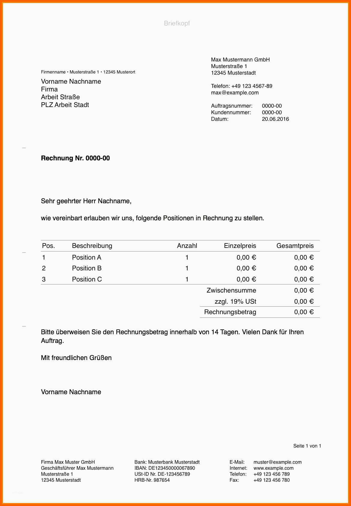 Allerbeste 16 Geschäftsbrief Din 5008 Word