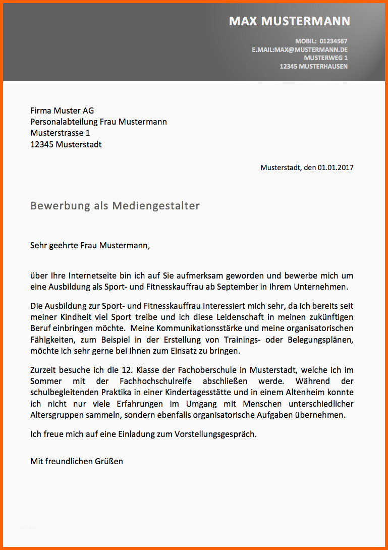 anschreiben bewerbung