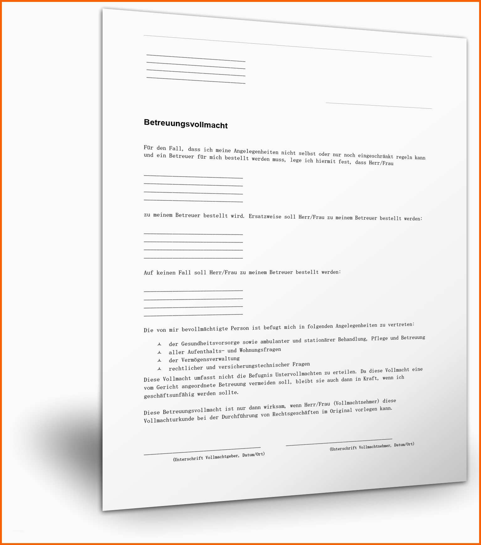 Allerbeste Betreuungsvollmacht › Patientenverfügung formular