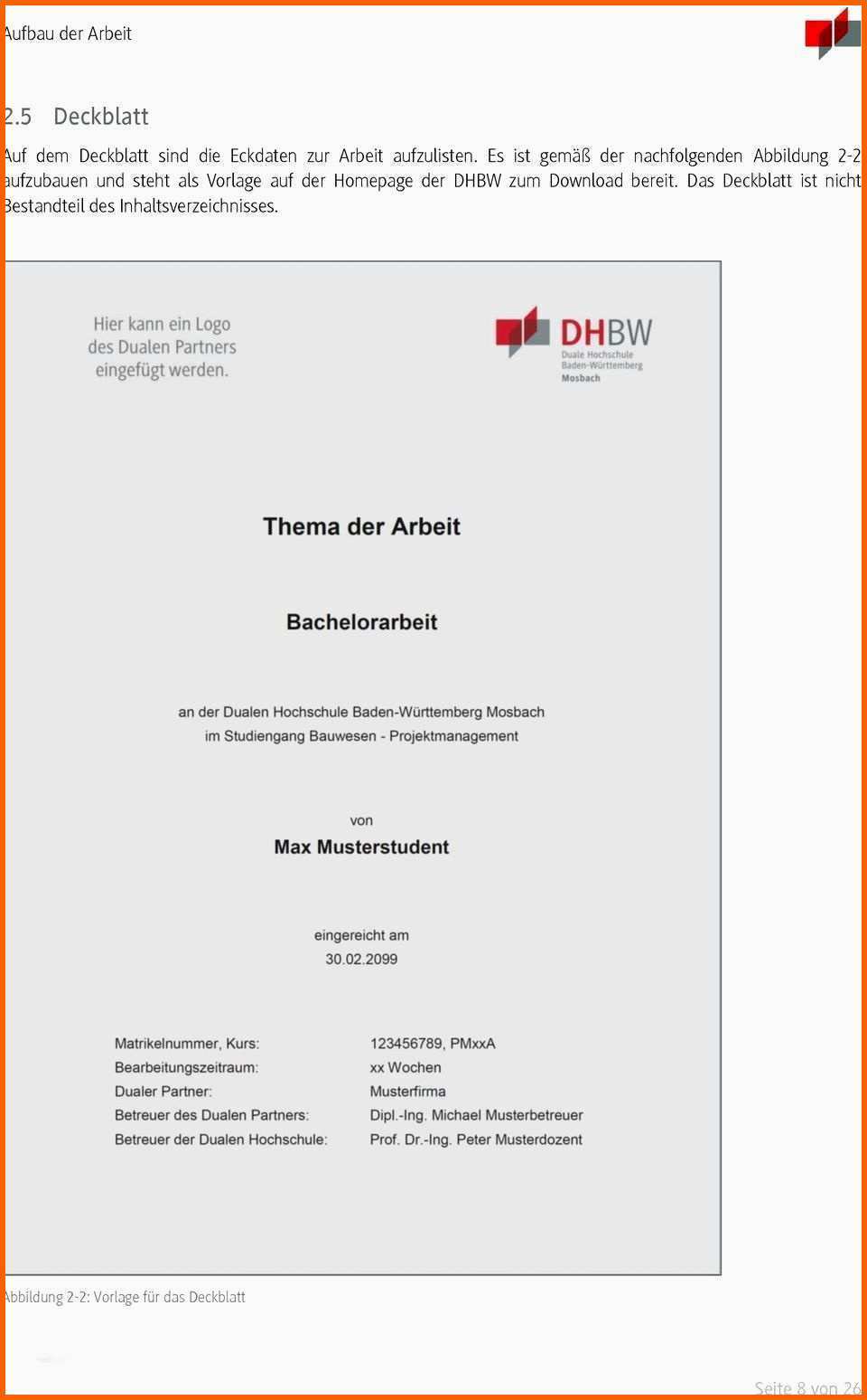 Allerbeste Deckblatt Projektarbeit Muster Deckblatt Hausarbeit
