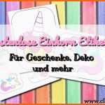 Allerbeste Diy Kostenlose Einhorn Etiketten Zum Downloaden – Clarki