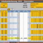 Allerbeste Excel Vorlage Arbeitszeit 2018