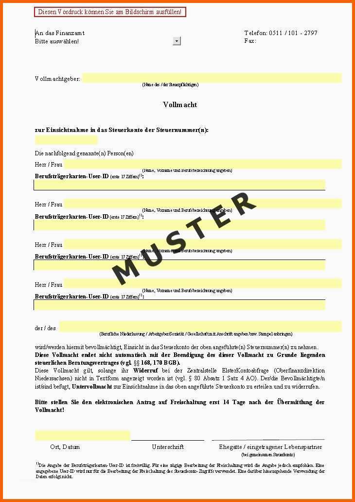 Allerbeste Generalvollmacht Vorlage Word – Vorlagen 1001