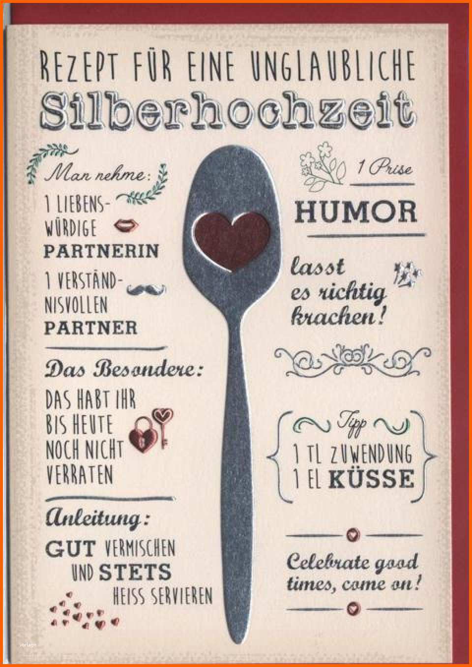 Allerbeste Glückwunschkarte Silberhochzeit Rezept Für Eine