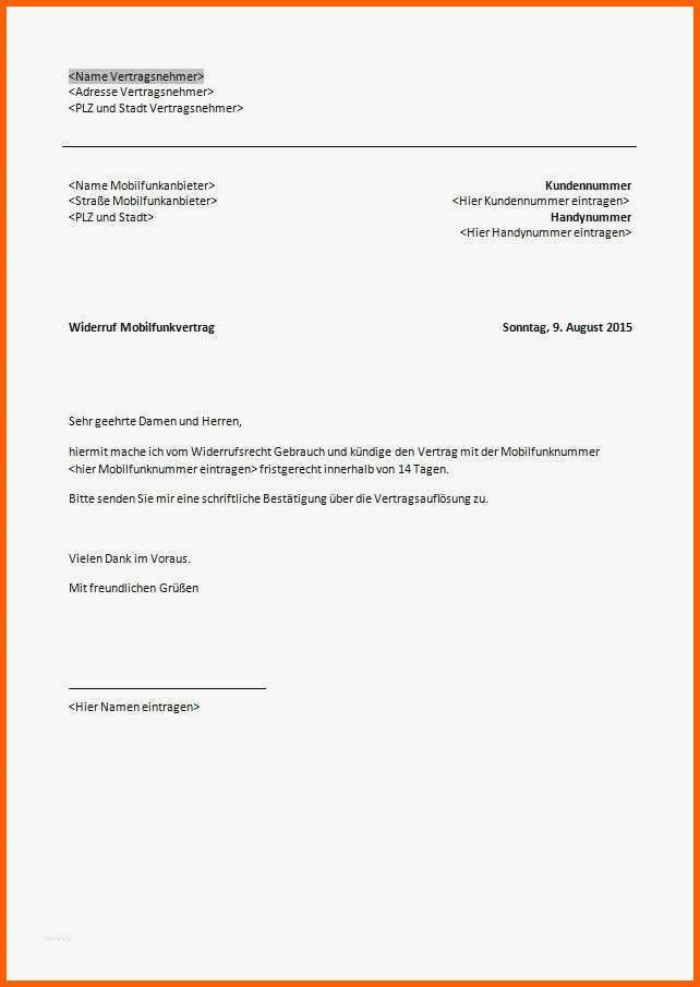 Allerbeste Handyvertrag Kündigen Vorlage O2 Angenehm O2 Kündigung