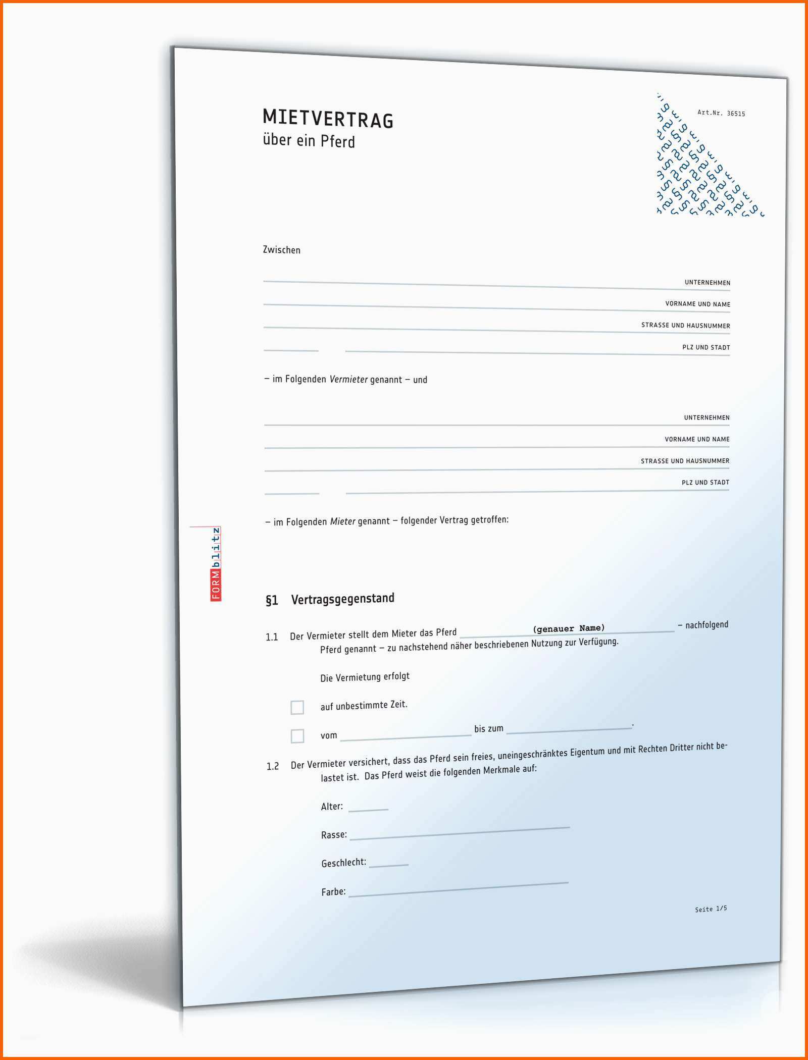 Allerbeste Mietvertrag Pferd Anwaltsgeprüftes Muster Zum Download