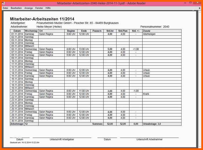 Allerbeste Mitarbeiter Arbeitszeiten Aufzeichnungspflicht Friseur