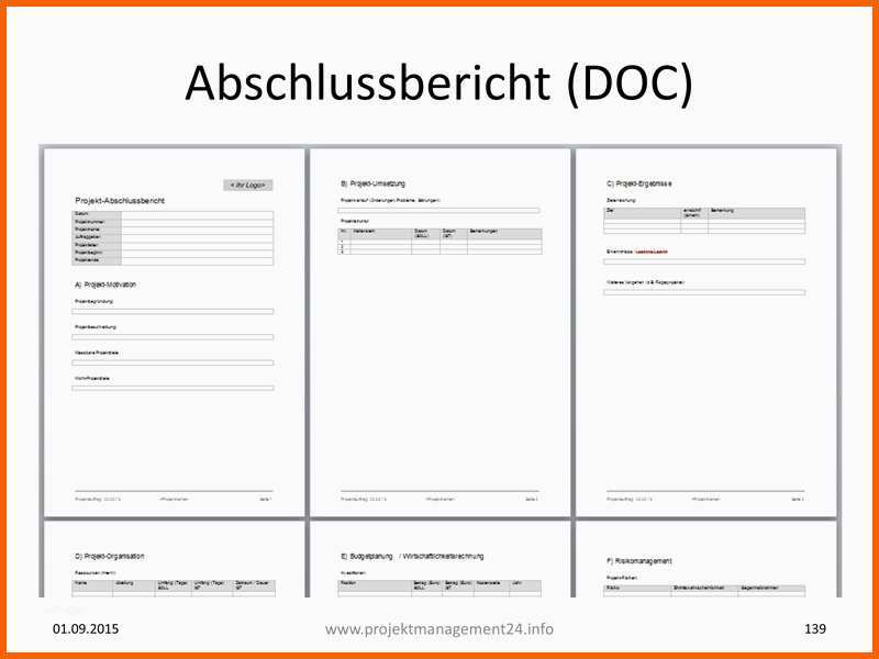 Allerbeste Projekt Abschlussbericht In Word Mit Vorlage Zum