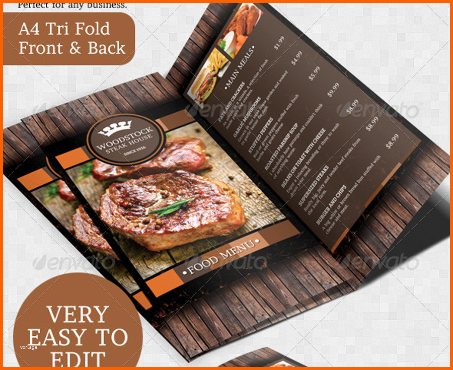 Allerbeste Rustic Rustikaler Grill Steakhouse Flyer Mit Menükarte