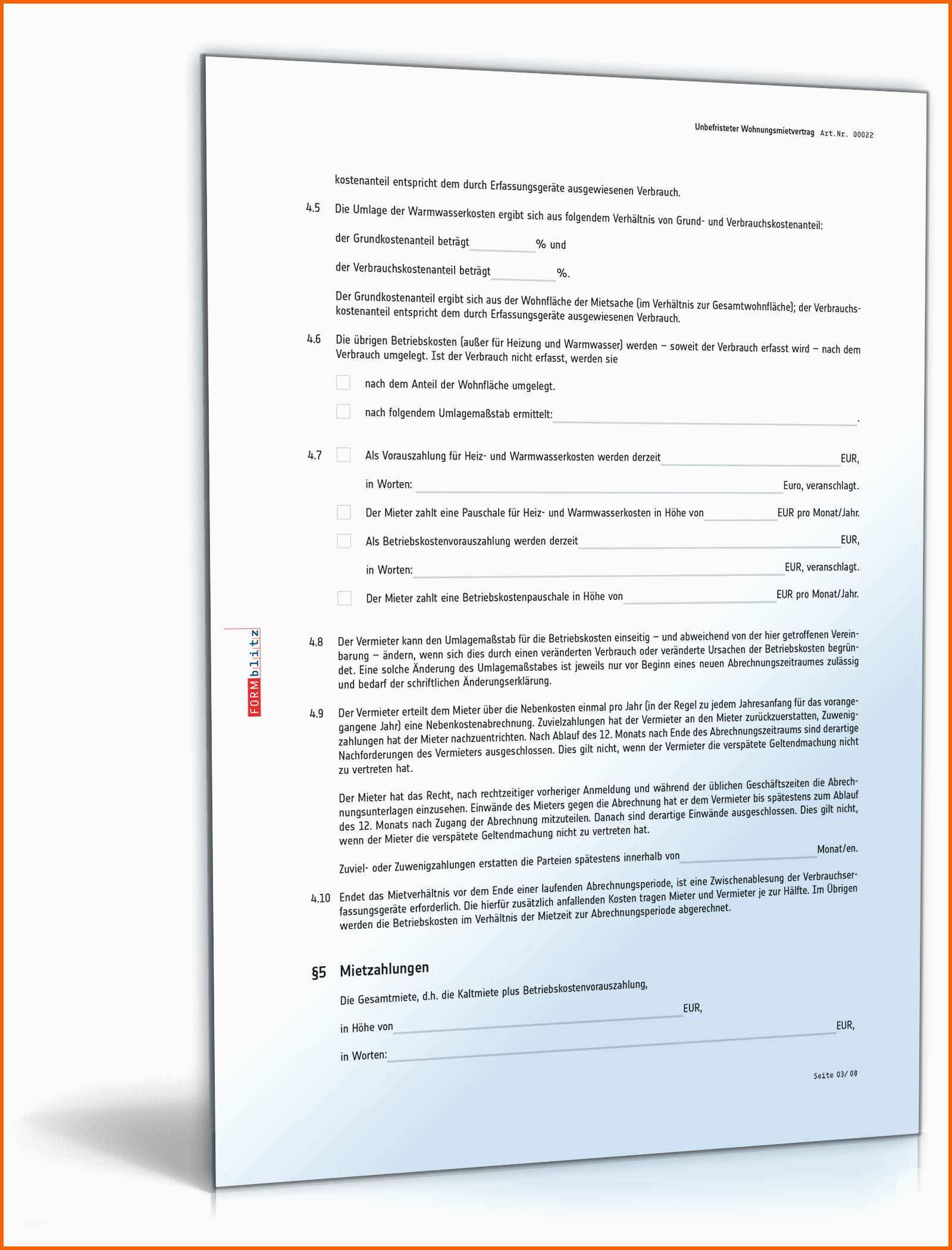 Allerbeste Wohnungsmietvertrag Muster Standardmietvertrag Zum Download