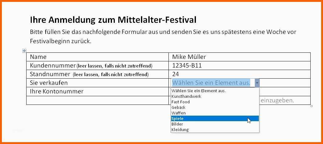 Allerbeste Word 2013 formular Erstellen – Mimpi