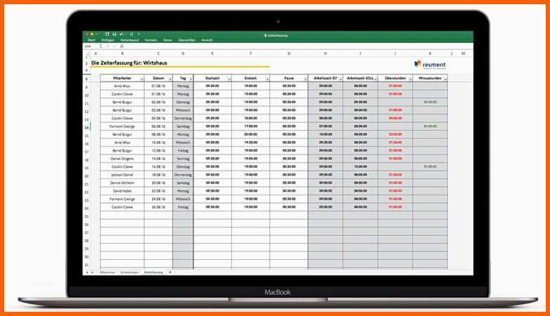 Allerbeste Zeiterfassung Excel Vorlage Fragpaul