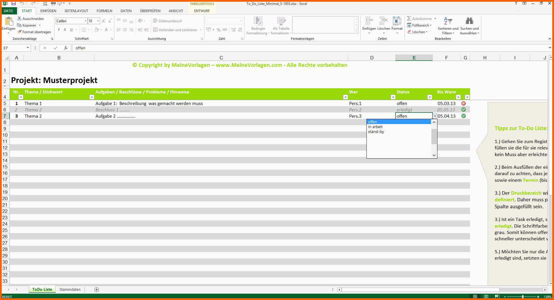 Am Beliebtesten 15 Arbeitsliste Vorlage