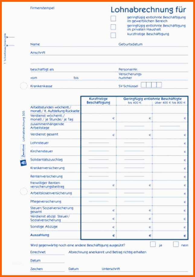 Am Beliebtesten 16 Lohnabrechnung Geringfügig Beschäftigte Vorlage