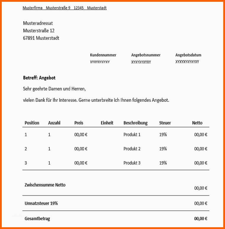 Am Beliebtesten Angebot Für Freiberufler Vorlage & Muster