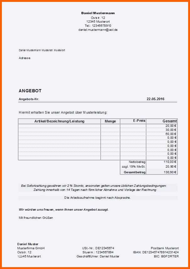 Am Beliebtesten Angebot Vorlage Word
