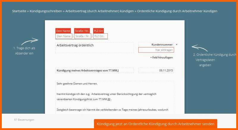 Am Beliebtesten Arbeitsvertrag Kündigen Vorlage Download