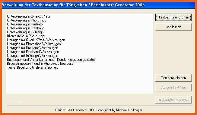 Am Beliebtesten Berichtsheft Generator 2006 Download