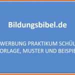 Am Beliebtesten Bewerbung Praktikum Schüler Vorlage Muster Und Beispiel