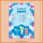 Am Beliebtesten Blaue Cocktailkarte Vorlage