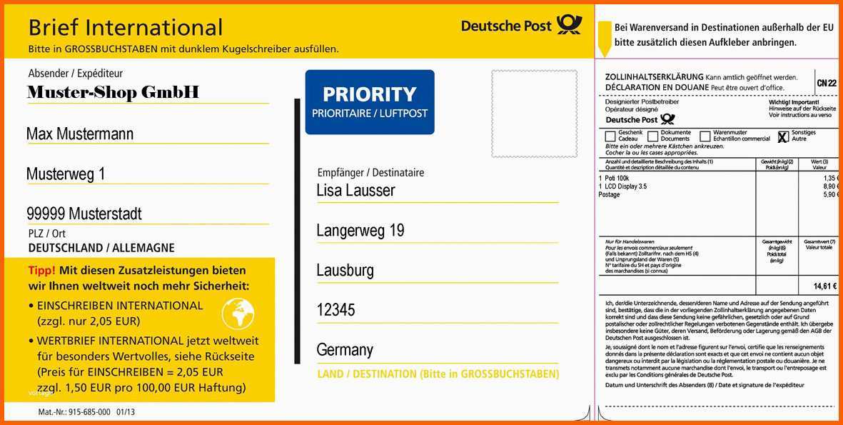 Am Beliebtesten Deutsche Post – Brief International Support Das