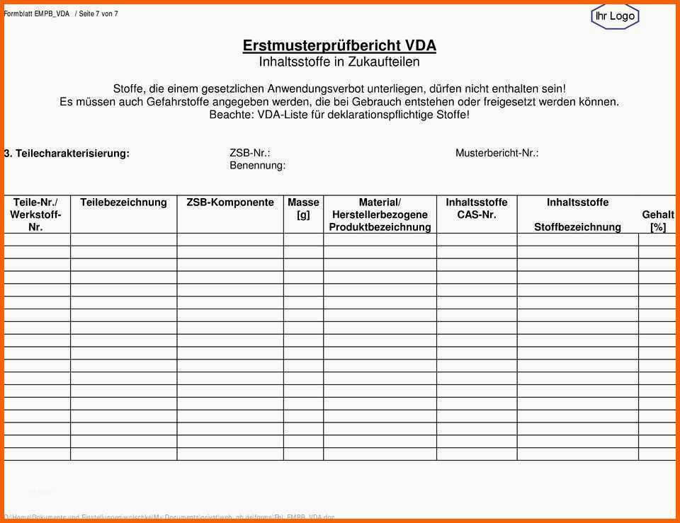 Am Beliebtesten Erstmusterprüfbericht Vda Vorlage Konventionel