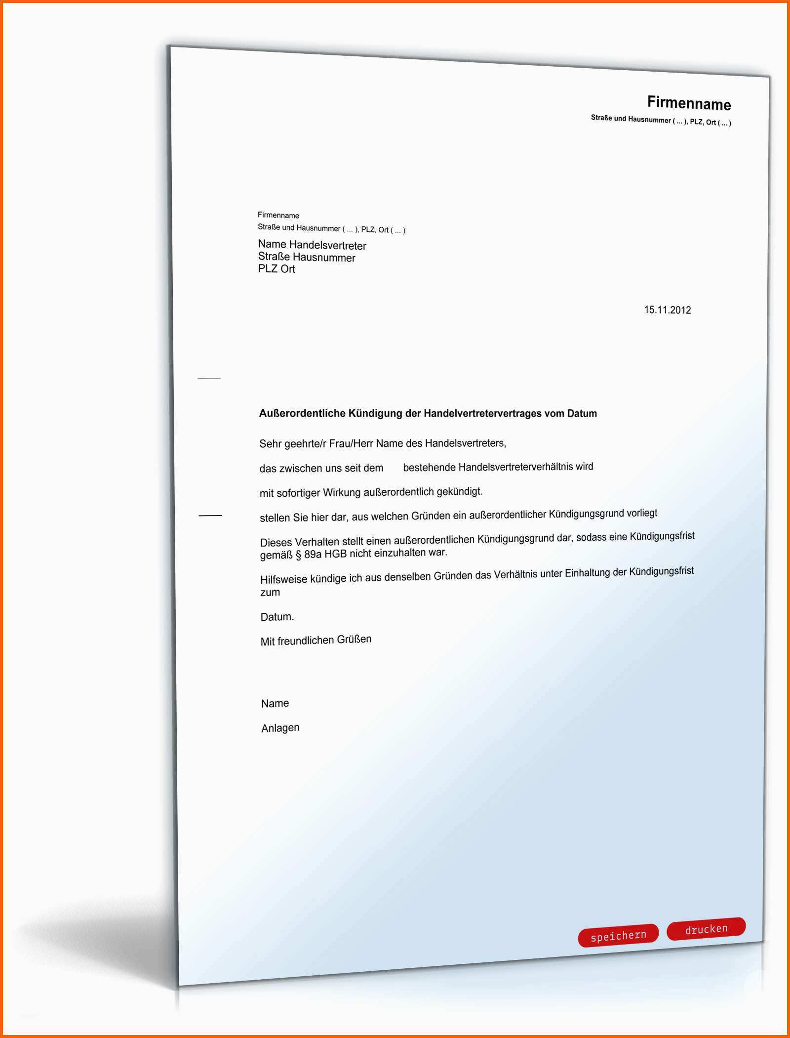 Am Beliebtesten Fristlose Kündigung Handelsvertreter