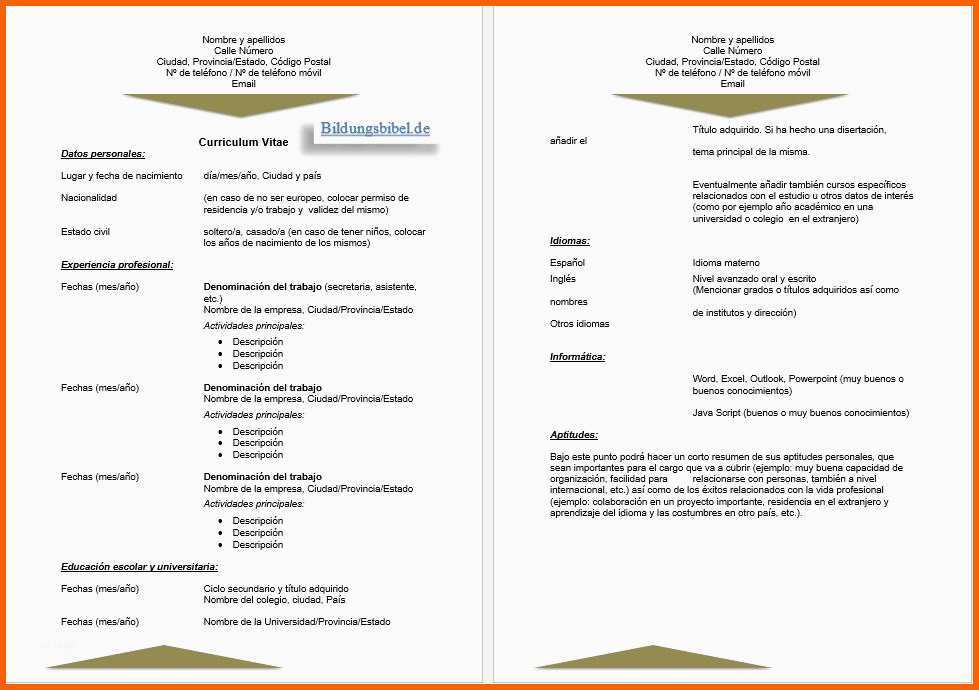 Am Beliebtesten Gratis Bewerbung Spanisch Anschreiben Lebenslauf Vorlage