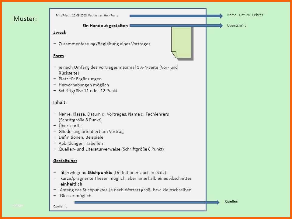 Am Beliebtesten Handout Vorlage Word Best Fein ...