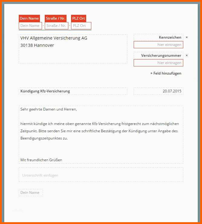 Am Beliebtesten K Ndigung Kfz Versicherung Vorlage K Ndigung Vorlage