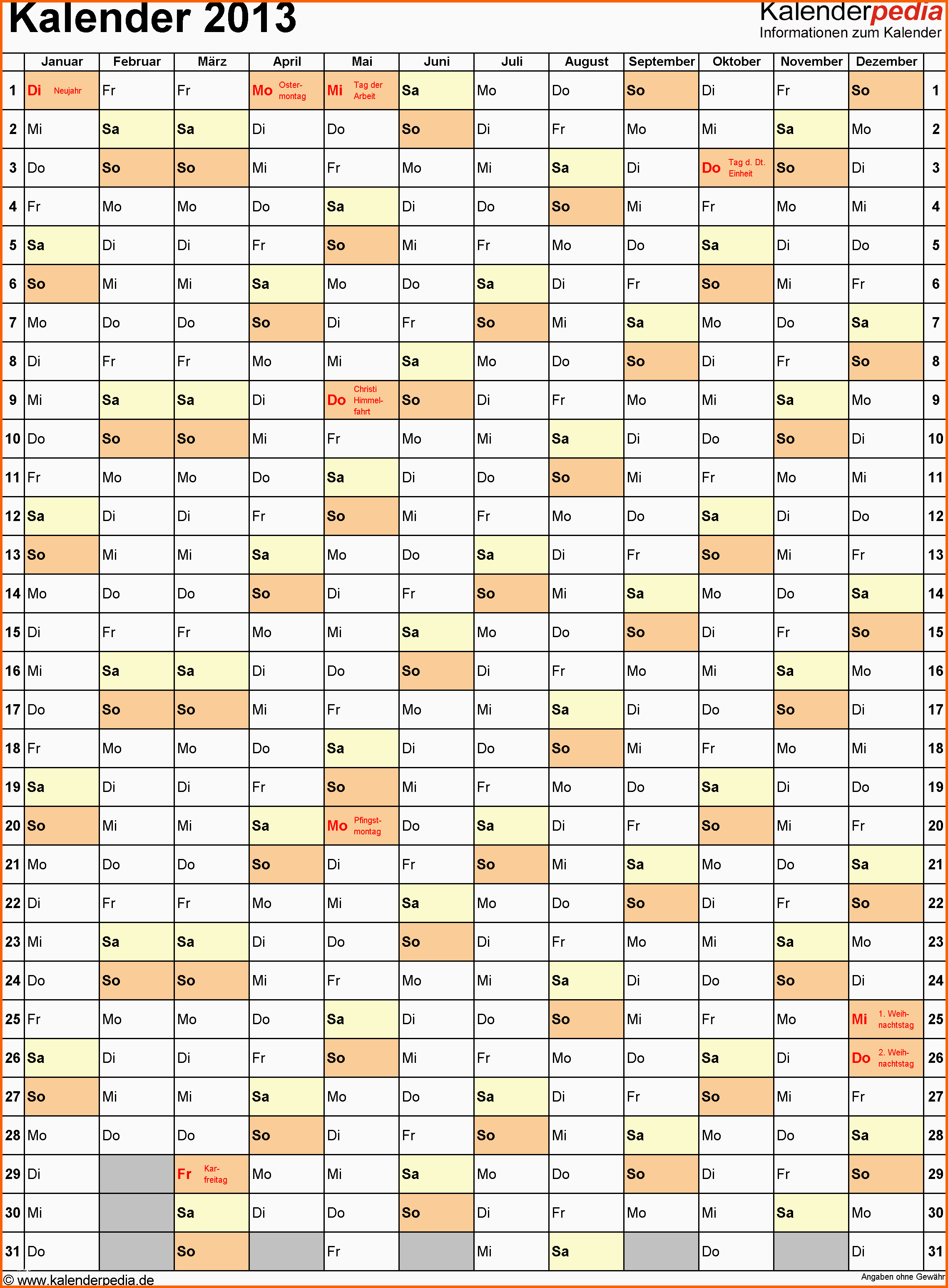 kalender 2013 word vorlagen