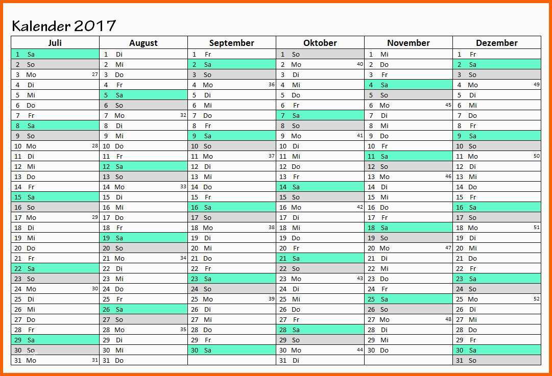 Am Beliebtesten Kalender 2017 Vorlagen Zum Ausdrucken Pdf Excel Jpg