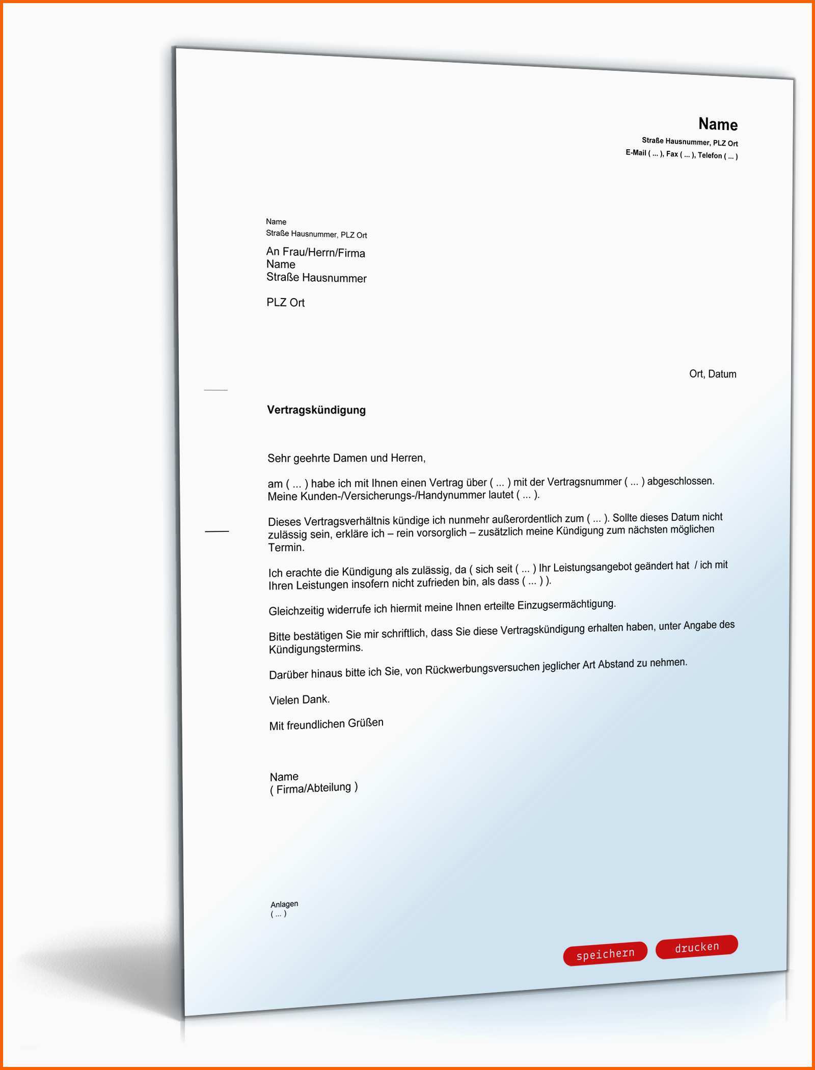 Am Beliebtesten Kündigung Vertrag Fristlos