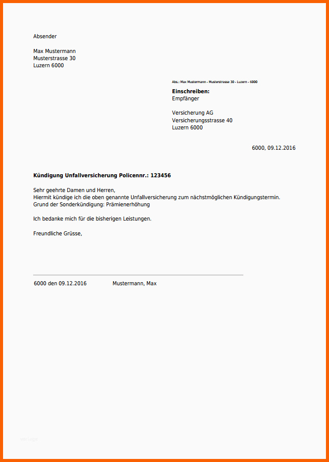 Am Beliebtesten Kündigungsschreiben Für Unfallversicherung Kostenlos Als Pdf