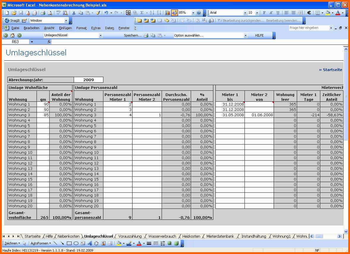 Am Beliebtesten Nebenkostenabrechnung Mit Excel Vorlage Zum Download