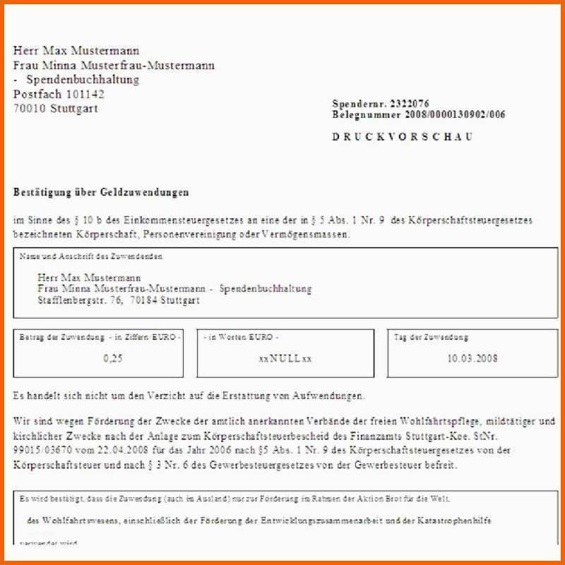 Am Beliebtesten Spendenbescheinigung Vorlage Finanzamt Beste Ziemlich