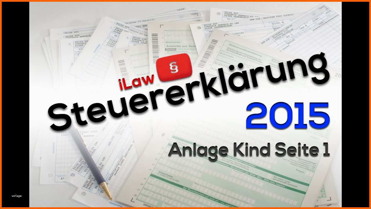 Am Beliebtesten Steuererklärung 2015 Anlage Kind Seite 1