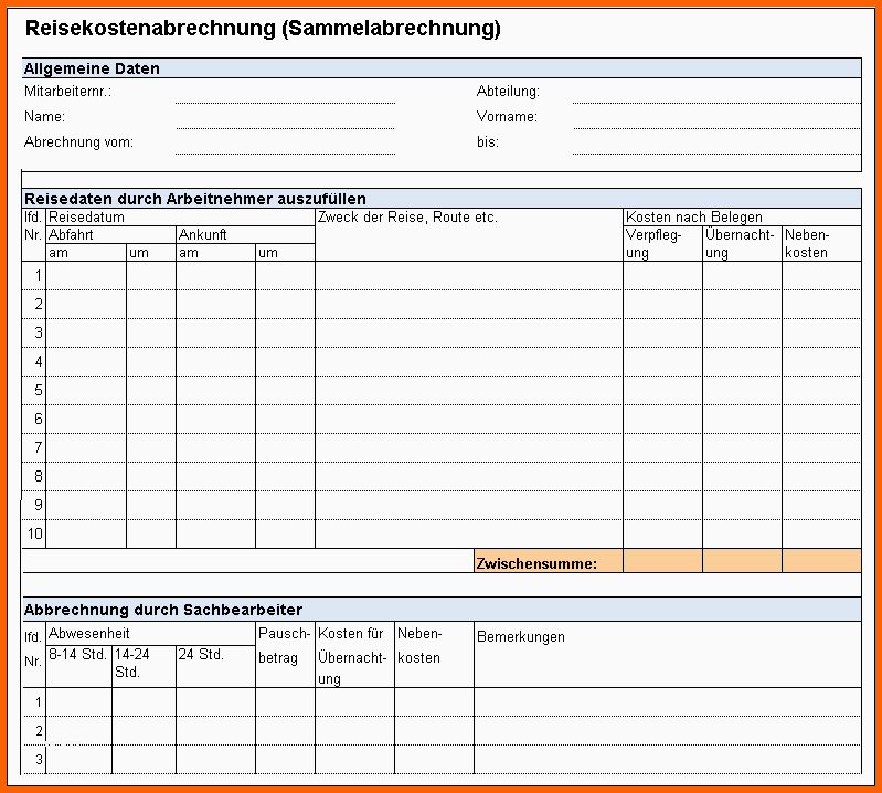 Am Beliebtesten Vorlage formular Für Dienstreiseantrag