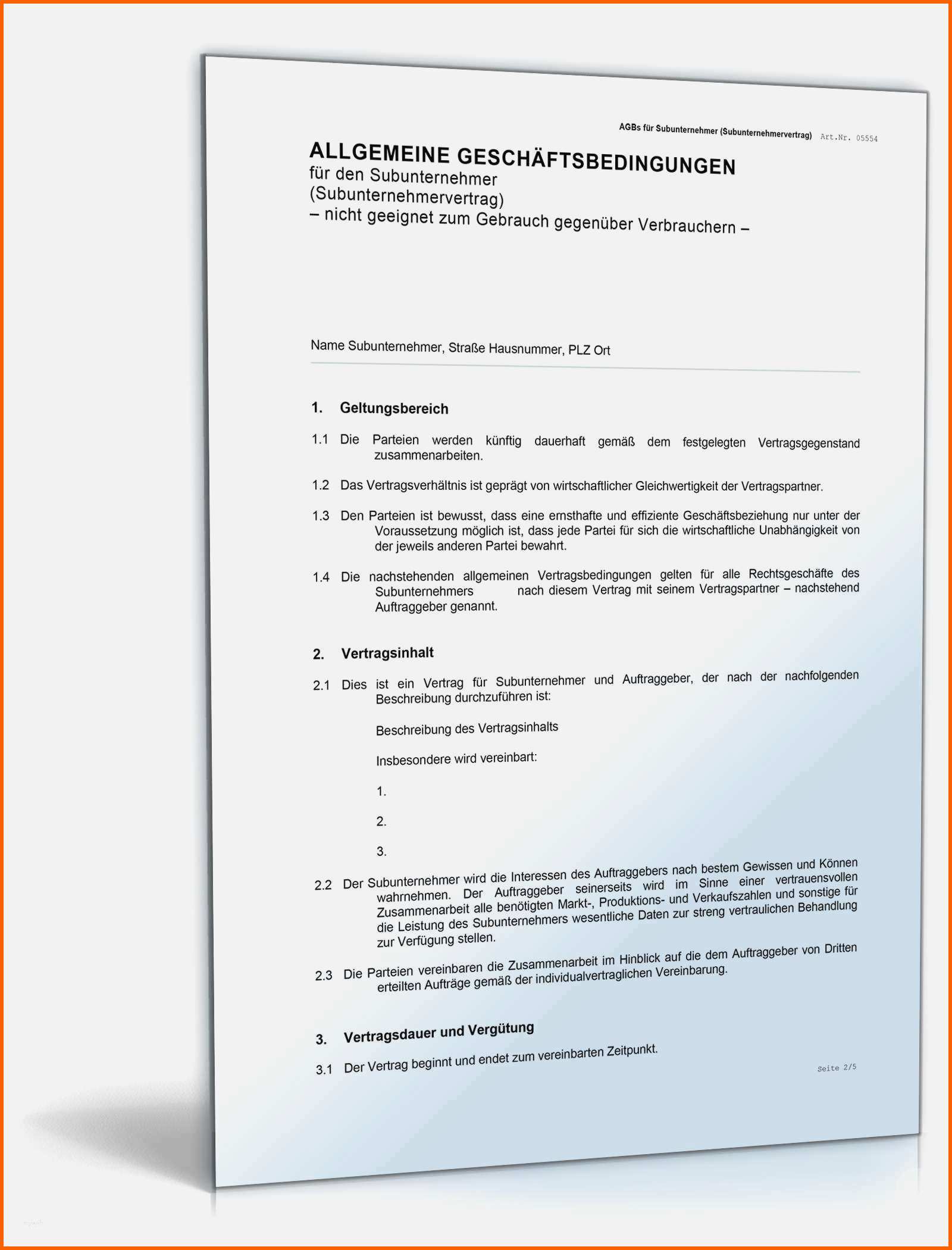 Am Beliebtesten Werkvertrag Subunternehmer Vorlage Genial Agb