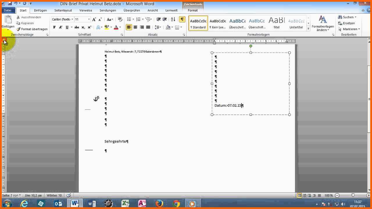 Am Beliebtesten Word 2010 Private Din Briefe 5008 Erstellen T7