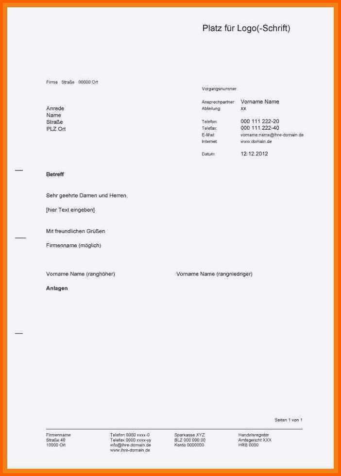 Angepasst 17 Word Vorlage Geschäftsbrief