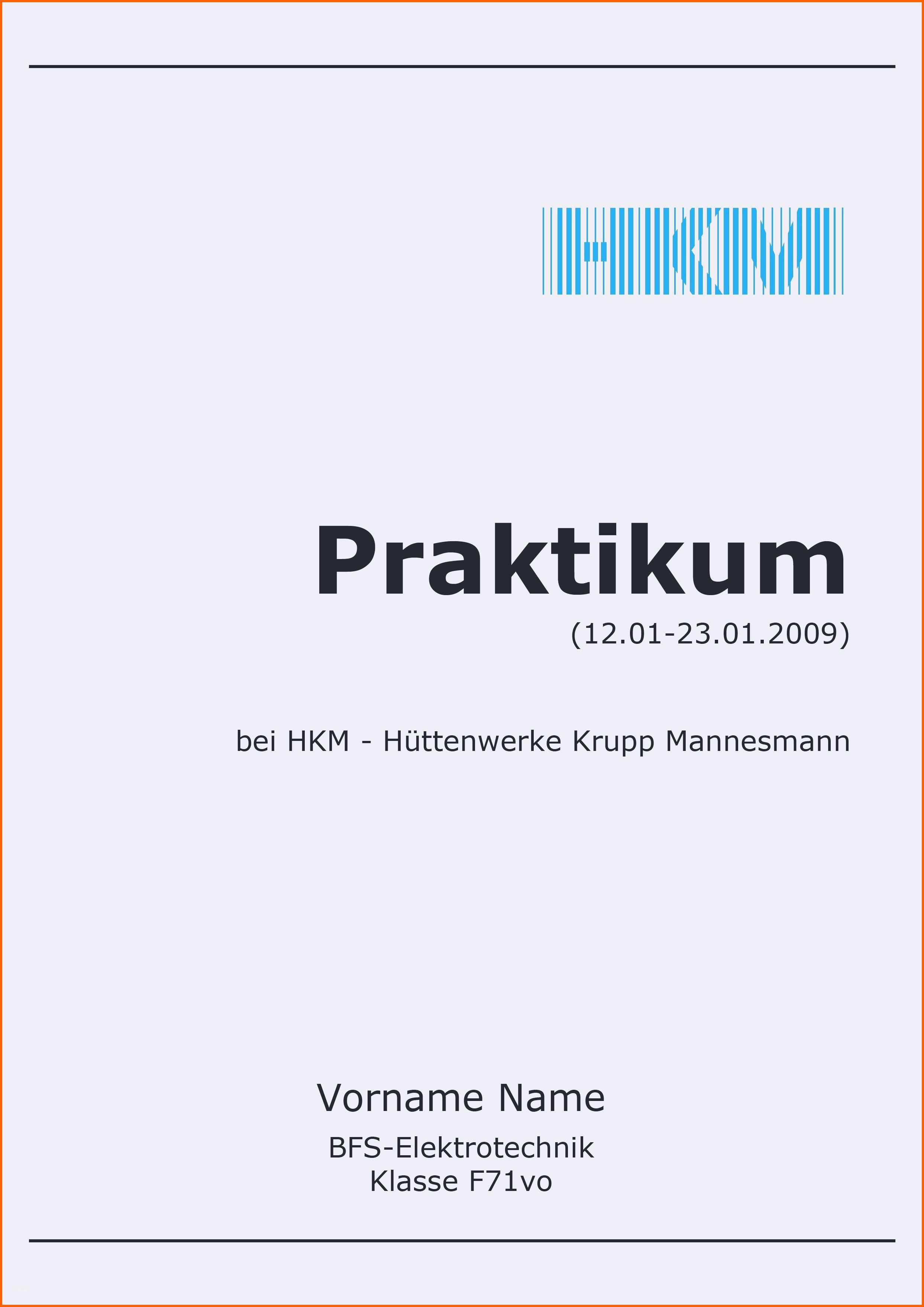 Angepasst 20 Deckblatt Praktikumsbericht Vorlage