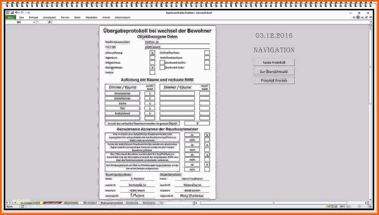 wartungsplan vorlage excel