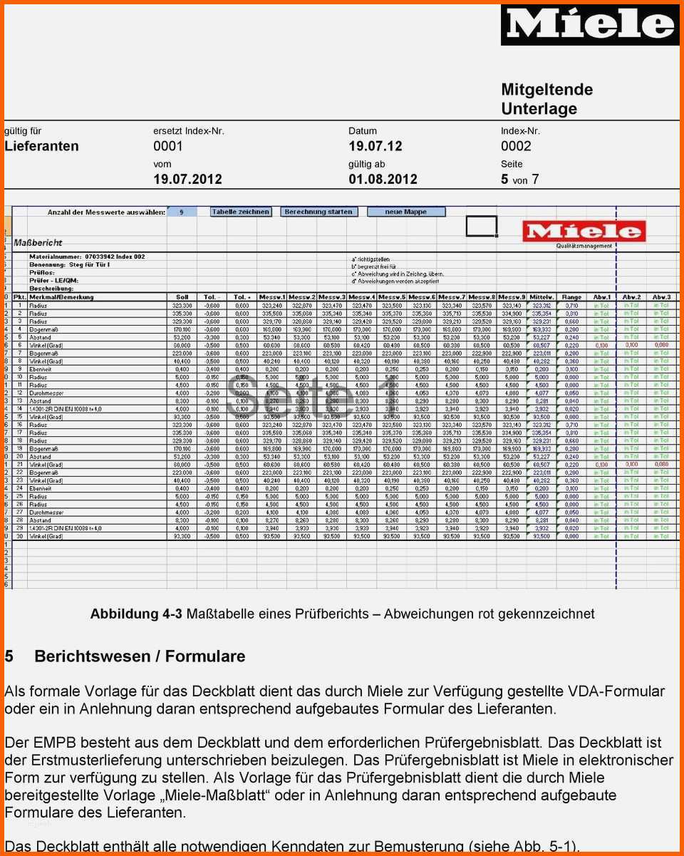 Angepasst 60 Schön Erstmusterprüfbericht Vda Vorlage Excel Galerie