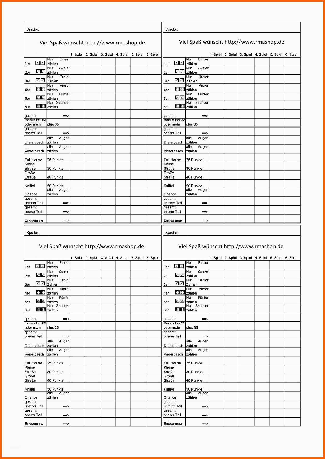 Kniffel Vorlage Kostenlos Ausdrucken A4 / Kniffel Vorlage Din A4 Pdf Erstaunlich Kalender 2017 ...