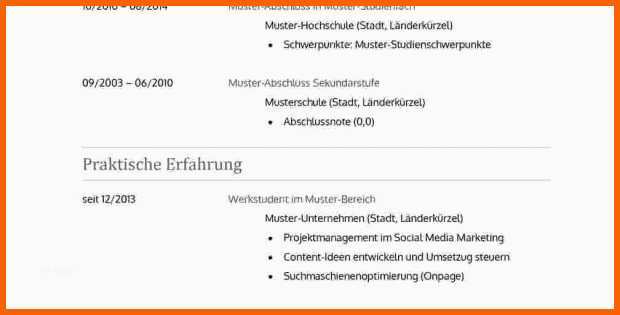 Angepasst Bewerbung Ausbildung Word Lebenslauf Muster Vorlage 10