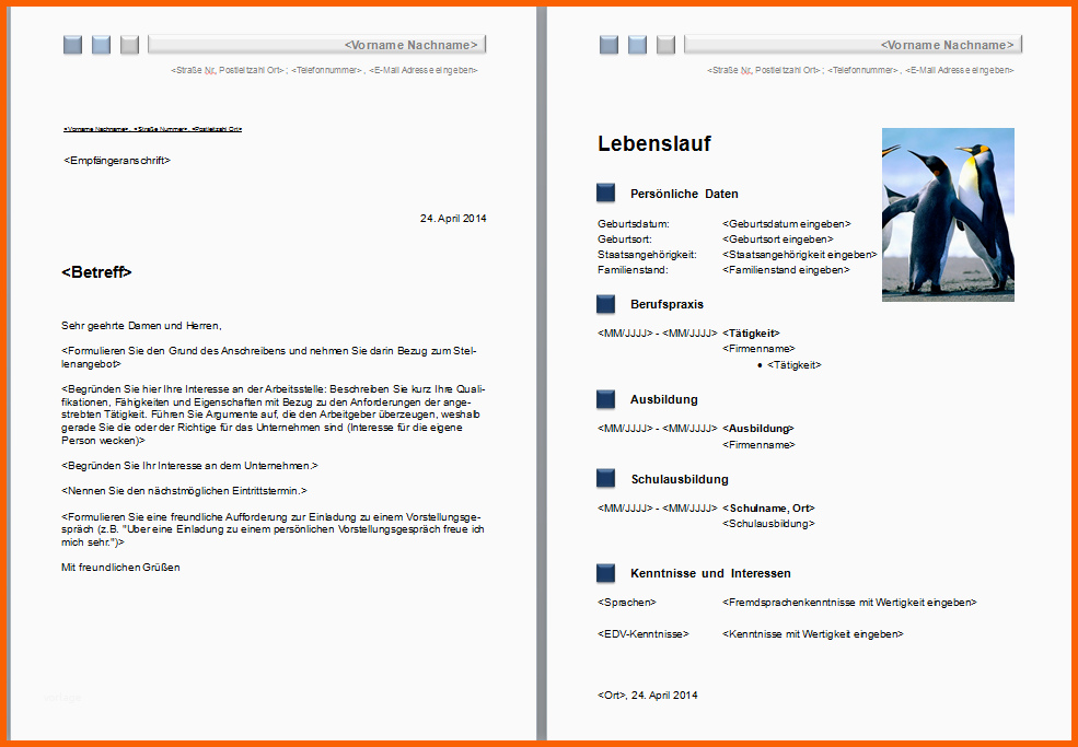 Angepasst Bewerbungsvorlagen Word 2010