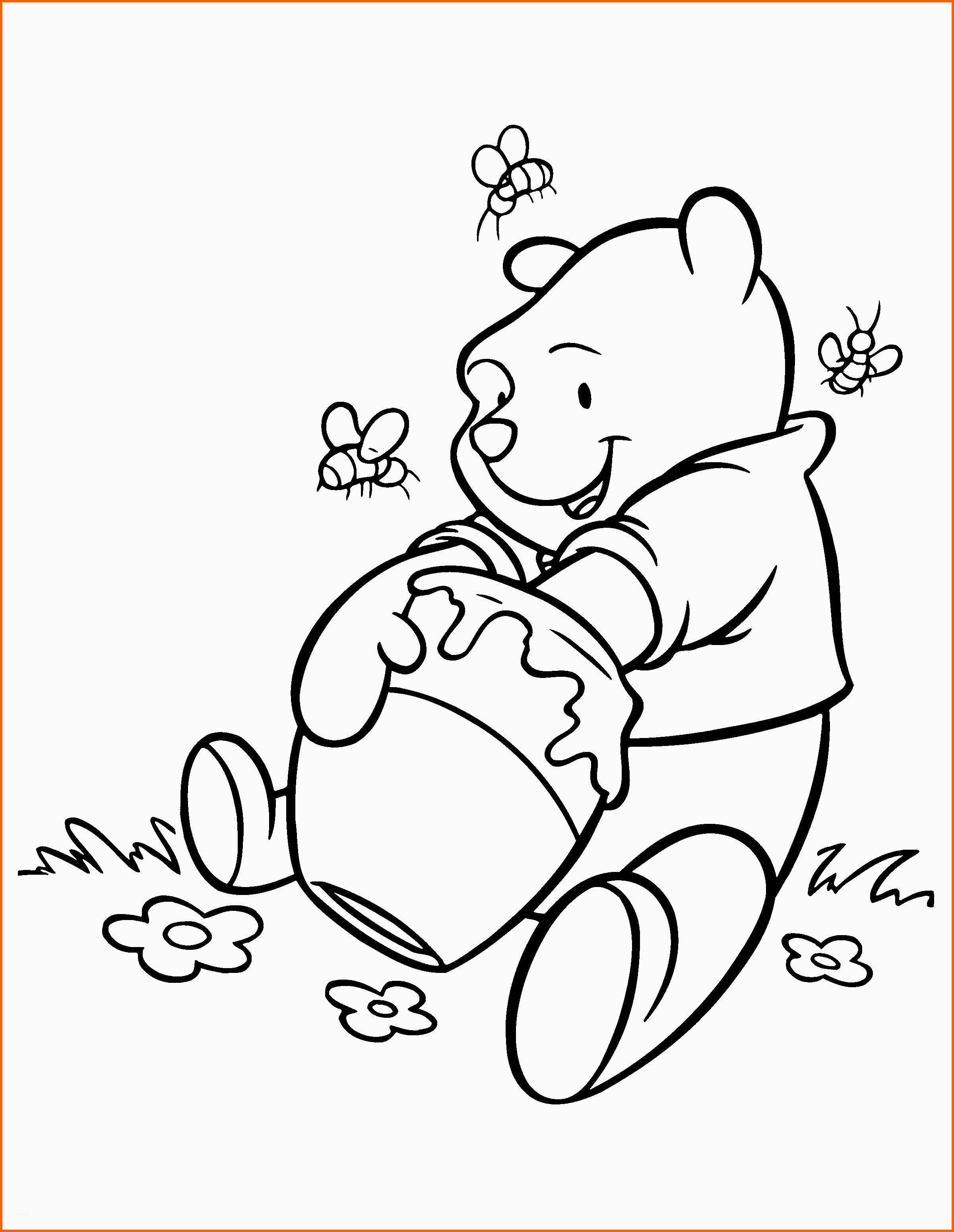 Angepasst Coloriage Winnie L’ourson Miel à Imprimer