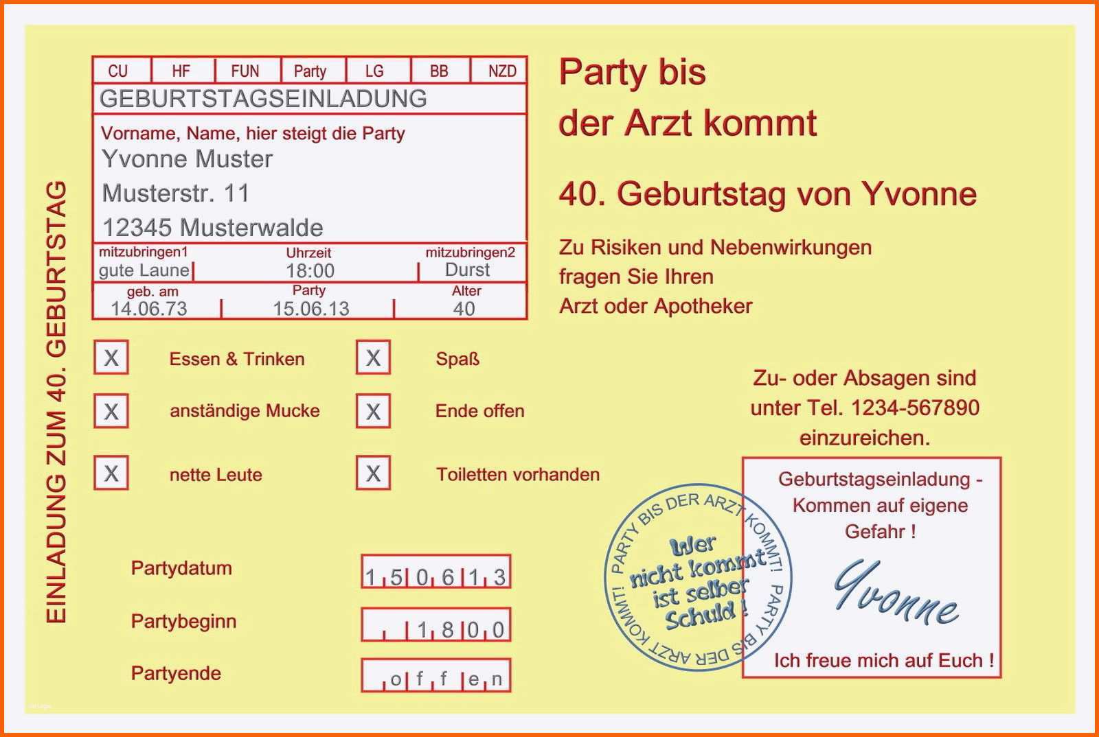 Angepasst Einladung 50 Geburtstag Vorlage